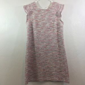 LOFT Marled Pink & Gray Flutter Sleeve Dress Sz 8